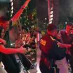 Rafa Pérez ayuda a una fan