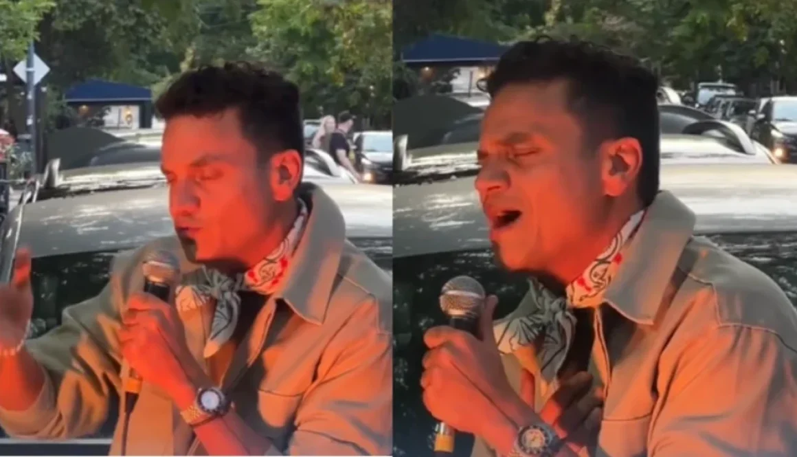 Silvestre da un concierto gratis en las calles de Buenos Aires, Argetina