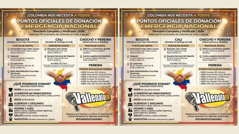 PUNTOS DE ACOPIO DONACIONES TERREMOTO